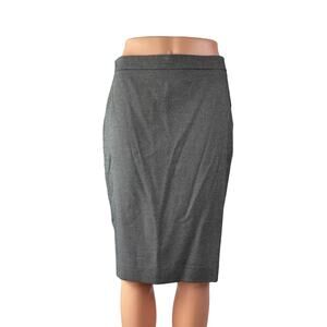 Ann Taylor Petite Women's Gray High Rise Knee Length Straight Pencil Skirt Sz 4